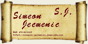 Simeon Ječmenić vizit kartica